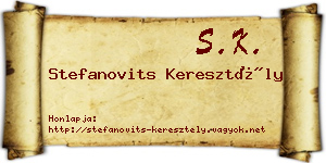 Stefanovits Keresztély névjegykártya